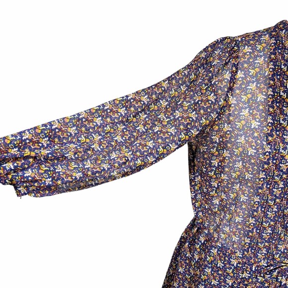 Joie size Medium Silk Multicolor Lightweight Long Sleeve Dress - Picture 3 of 6